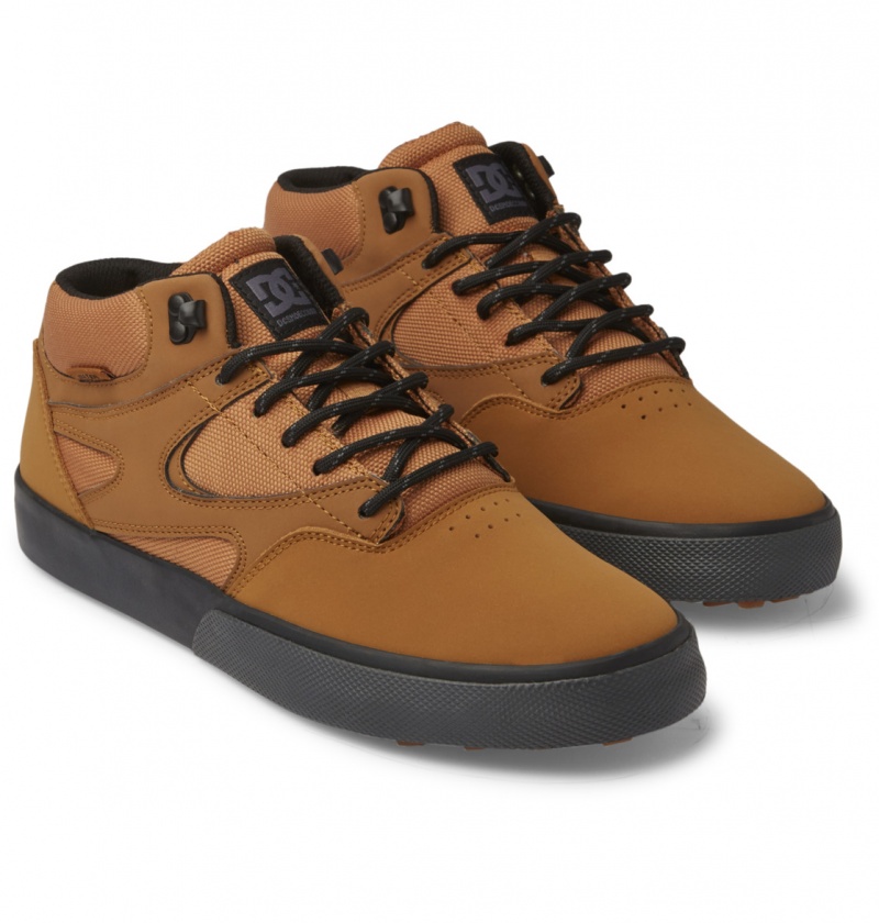 Black / Wheat DC Shoes Kalis Vulc Mid Wnt - Mid-Top Shoes | 698YRKMJG