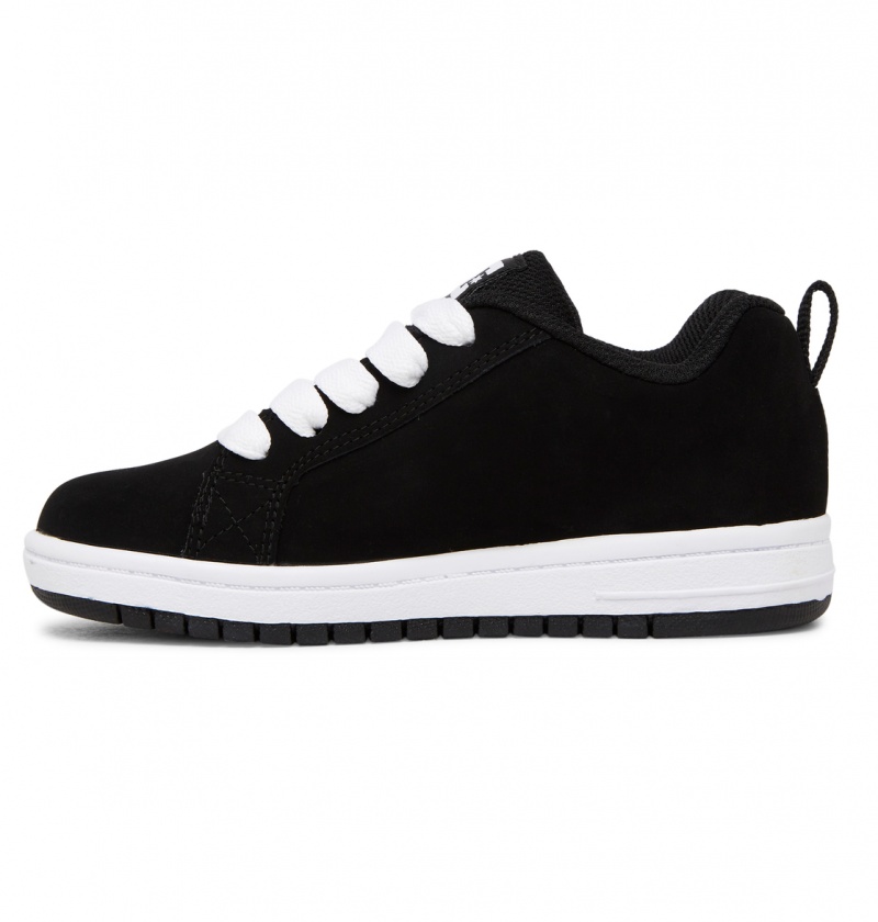 Black / White DC Shoes Court Graffik - Leather Shoes | 689OEQSKY