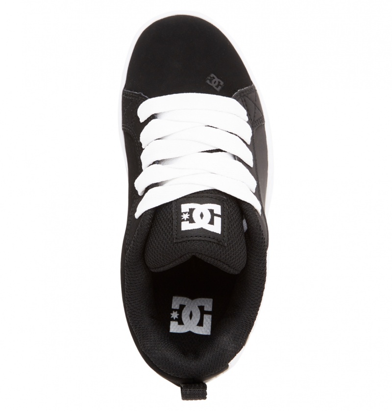 Black / White DC Shoes Court Graffik - Leather Shoes | 689OEQSKY