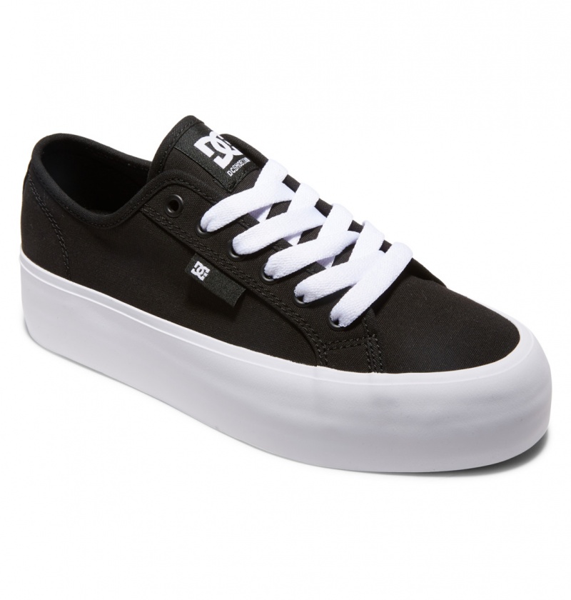 Black / White DC Shoes Manual Platform - Flatform Shoes | 035LNBCZD