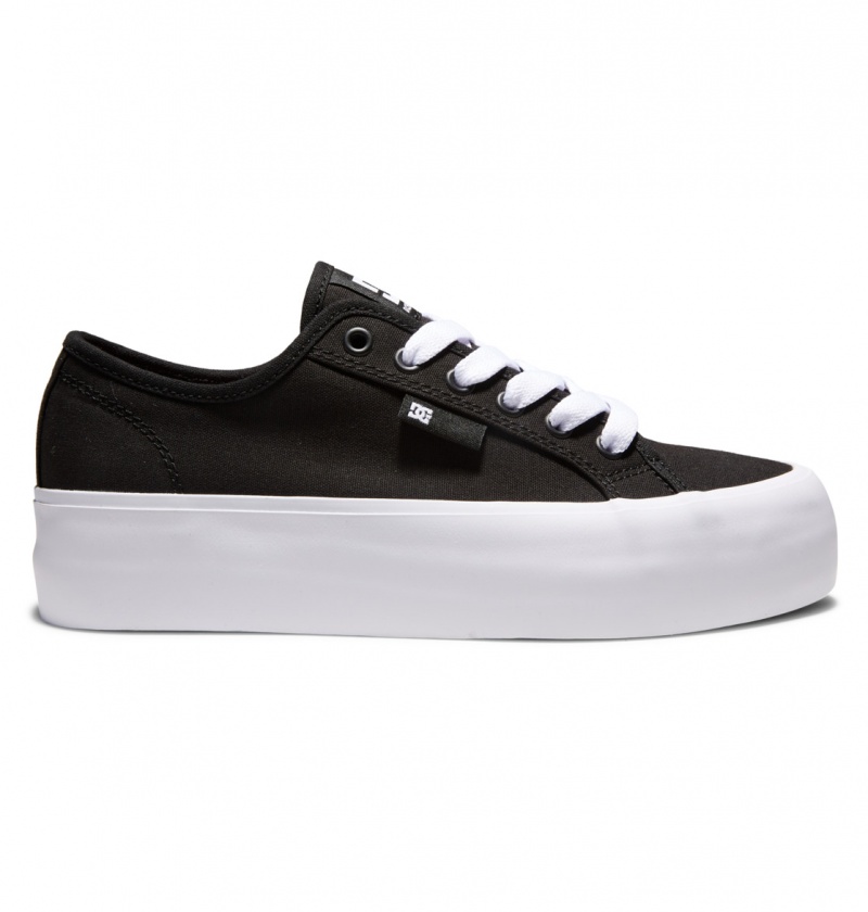 Black / White DC Shoes Manual Platform - Flatform Shoes | 035LNBCZD