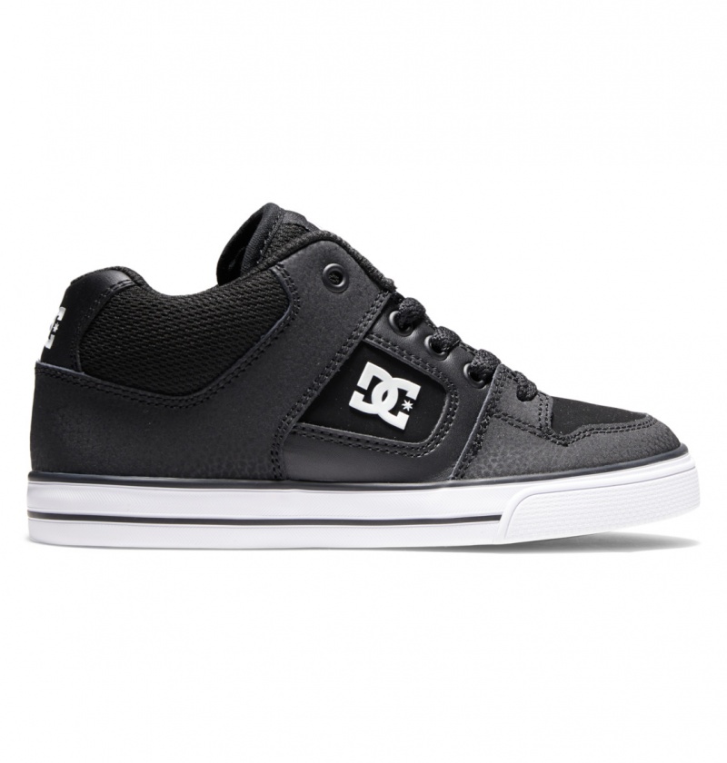 Black / White DC Shoes Pure Mid - Mid-Top Shoes | 451MURFXL