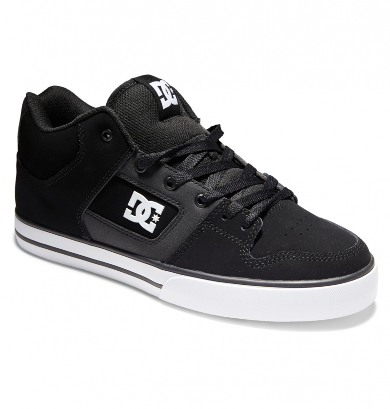 Black / White DC Shoes Pure Mid - Mid Top Shoes | 034WVJGBM