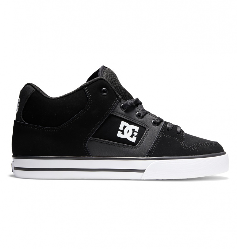 Black / White DC Shoes Pure Mid - Mid Top Shoes | 034WVJGBM