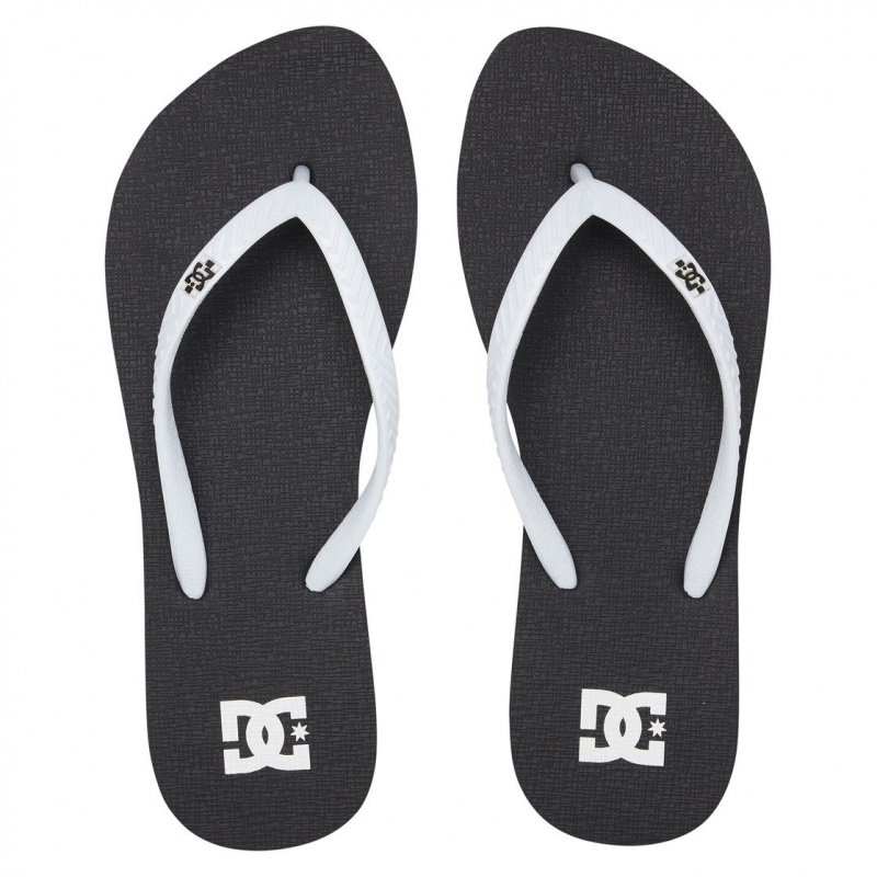 Black / White DC Shoes Spray - Flip-Flops | 876ILBXPZ