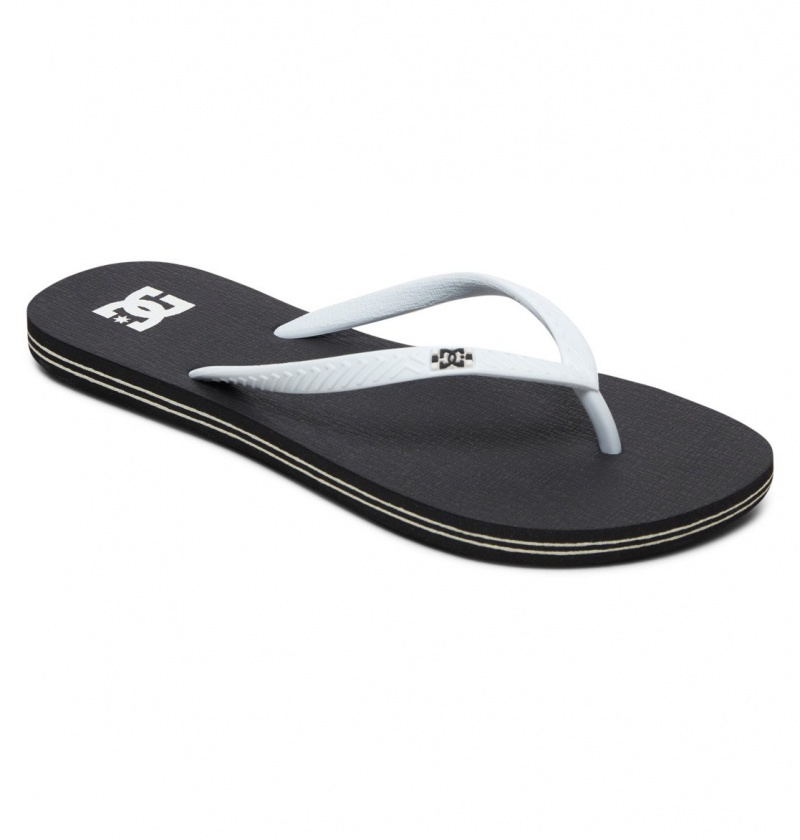 Black / White DC Shoes Spray - Flip-Flops | 876ILBXPZ