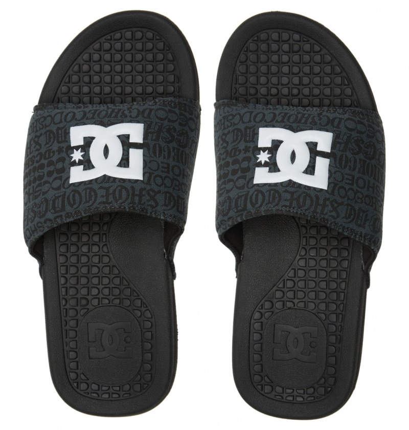 Black / White Print DC Shoes Bolsa - Sandals | 673ILEXBZ