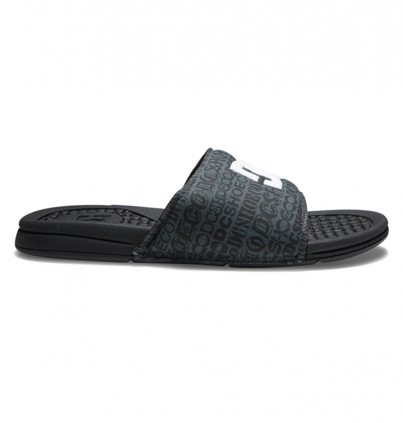 Black / White Print DC Shoes Bolsa - Sandals | 673ILEXBZ