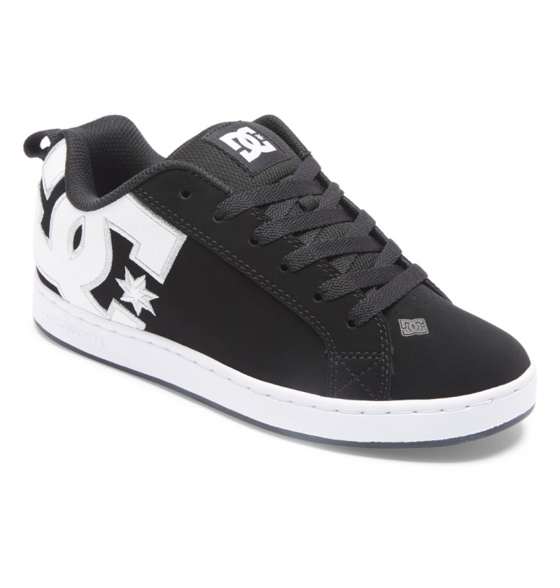 Black / White Stencil DC Shoes Court Graffik - Shoes | 490QSFADW