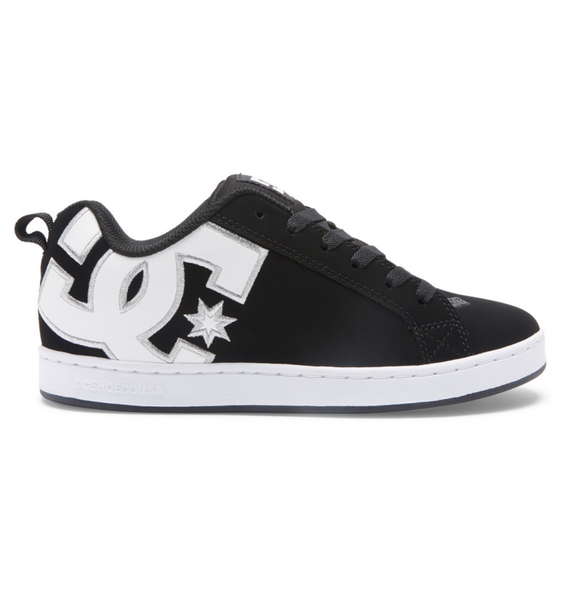 Black / White Stencil DC Shoes Court Graffik - Shoes | 490QSFADW