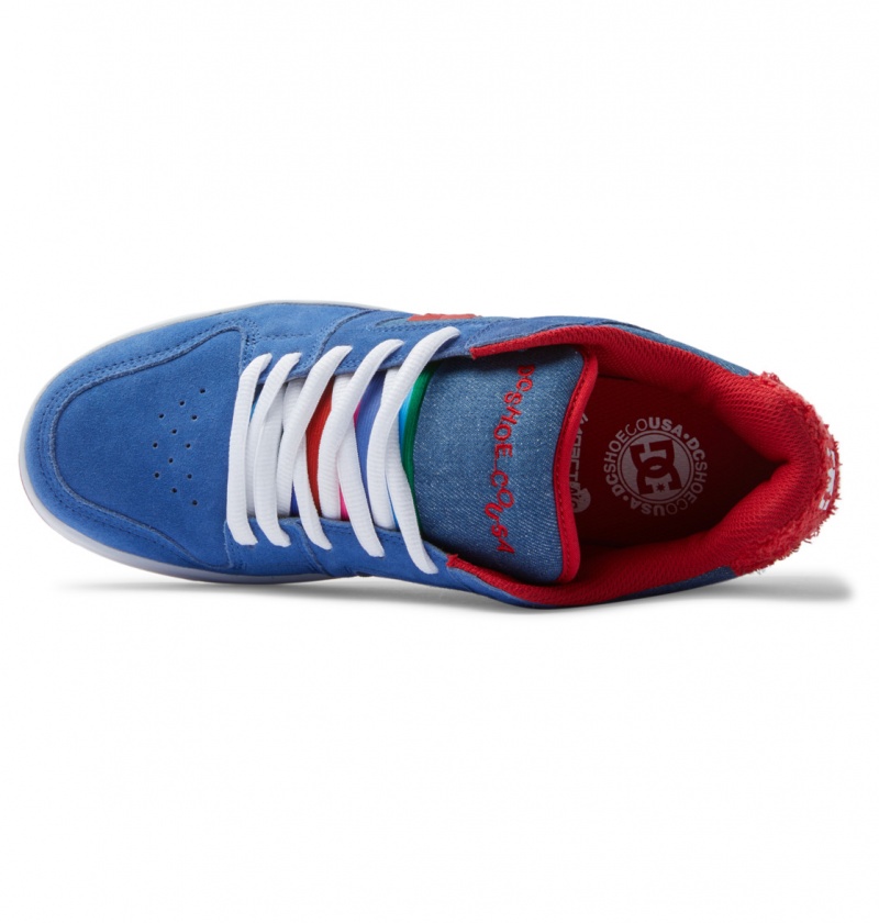 Blue / Red DC Shoes Manteca S - Leather Skate Shoes | 532EWUPJN