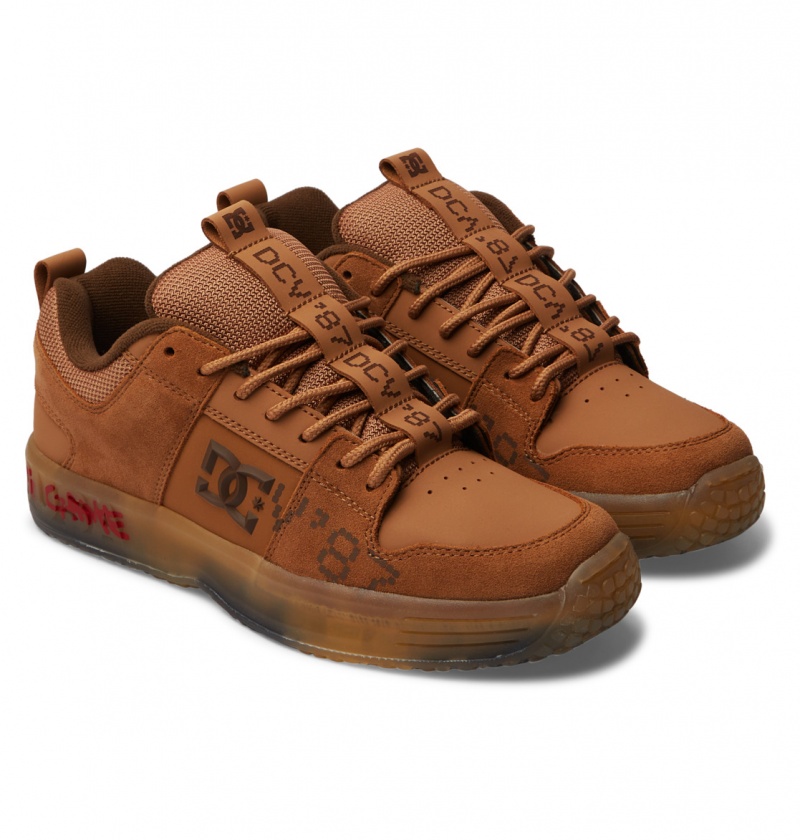 Brown DC Shoes DCV87 Lynx - Leather Shoes | 967EKSJVG