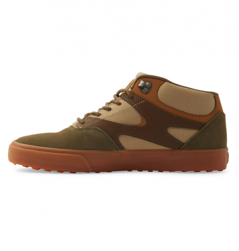 Brown / Dk Chocolate DC Shoes Kalis Vulc Mid Wnt - Mid-Top Shoes | 207YDNAUH