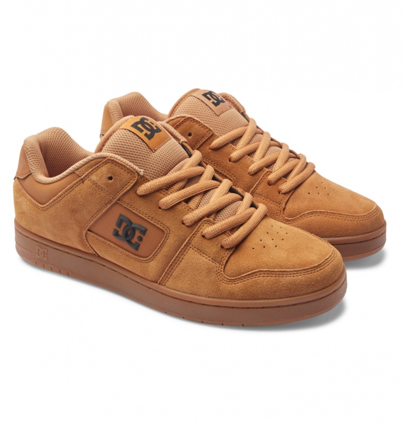 Brown / Tan DC Shoes Manteca S - Leather Skate Shoes | 869GCVOND