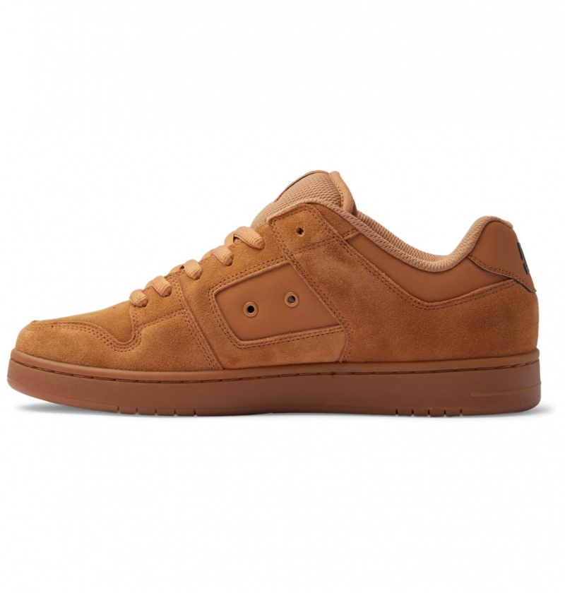 Brown / Tan DC Shoes Manteca S - Leather Skate Shoes | 869GCVOND