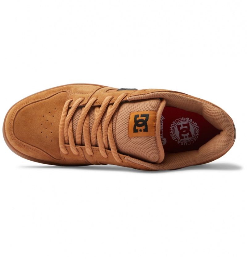 Brown / Tan DC Shoes Manteca S - Leather Skate Shoes | 869GCVOND