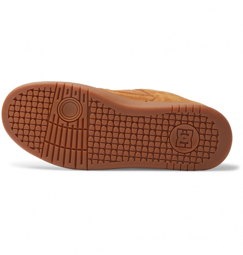 Brown / Tan DC Shoes Manteca S - Leather Skate Shoes | 869GCVOND