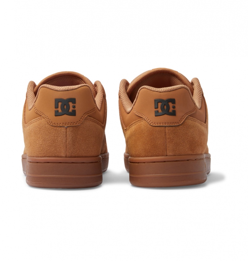 Brown / Tan DC Shoes Manteca S - Leather Skate Shoes | 869GCVOND