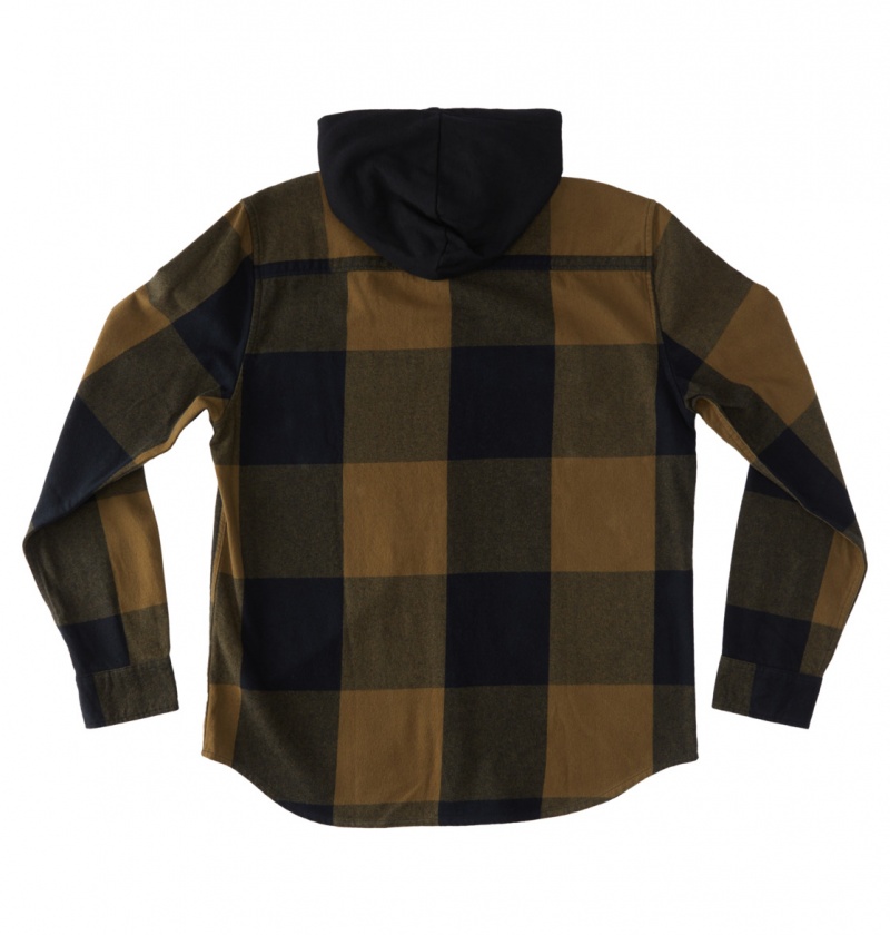 Capers / Black Plaid DC Shoes Ruckus - Hooded Long Sleeve Shirt | 598LHZIOT