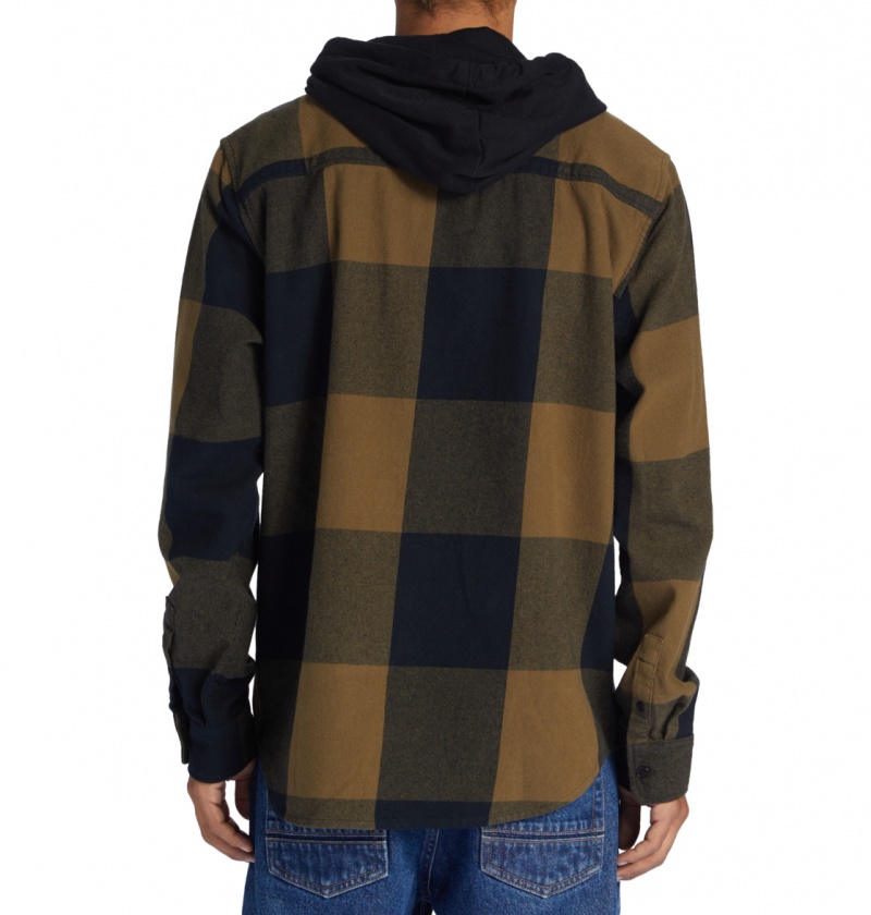 Capers / Black Plaid DC Shoes Ruckus - Hooded Long Sleeve Shirt | 598LHZIOT