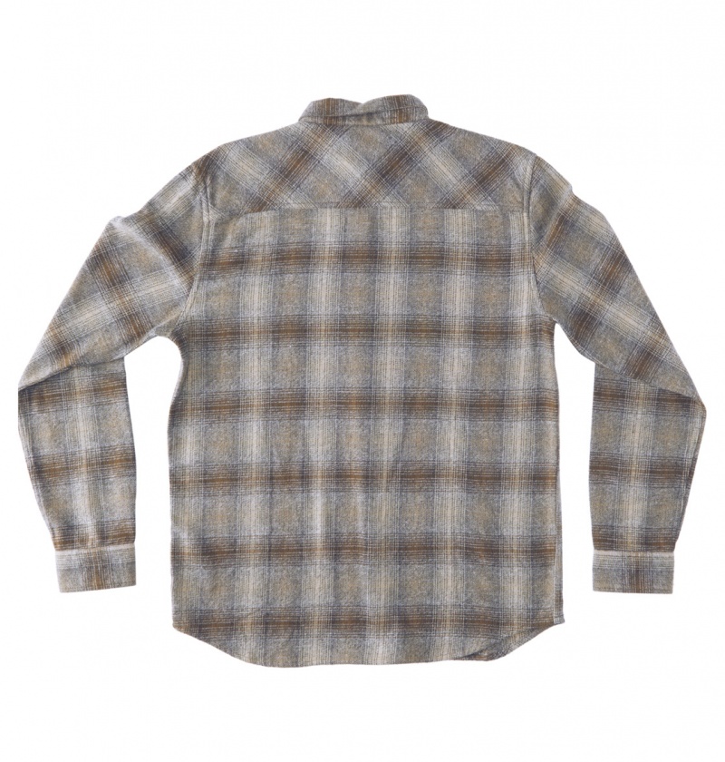 Capers / Plaza Toupe Plaid DC Shoes Marshal Flannel - Long Sleeve Shirt | 597ZDBNEM