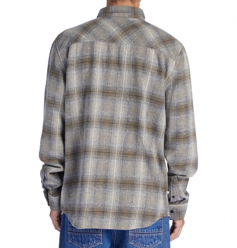 Capers / Plaza Toupe Plaid DC Shoes Marshal Flannel - Long Sleeve Shirt | 597ZDBNEM