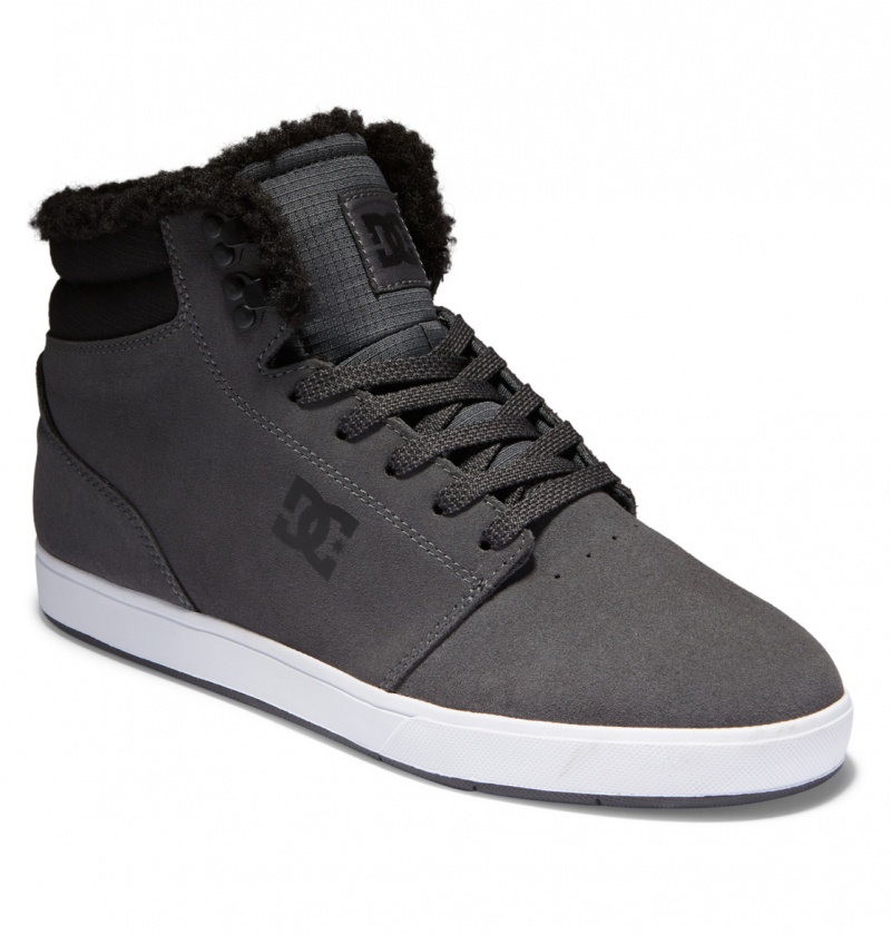 Charcoal DC Shoes Crisis 2 Hi Wnt - High Top Leather Winterized Shoes | 172DFLJRY