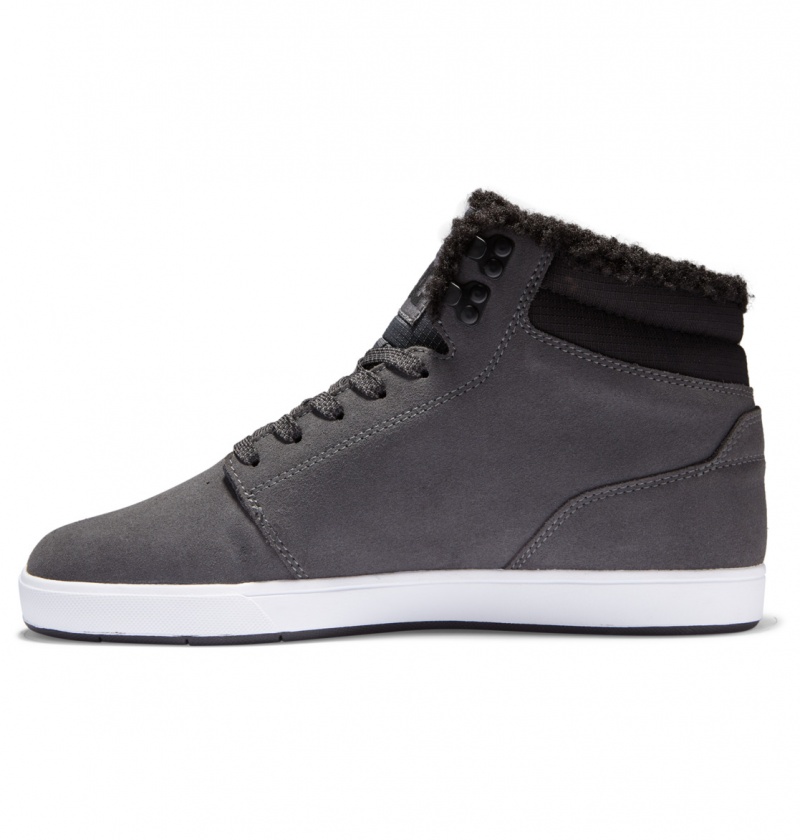 Charcoal DC Shoes Crisis 2 Hi Wnt - High Top Leather Winterized Shoes | 172DFLJRY