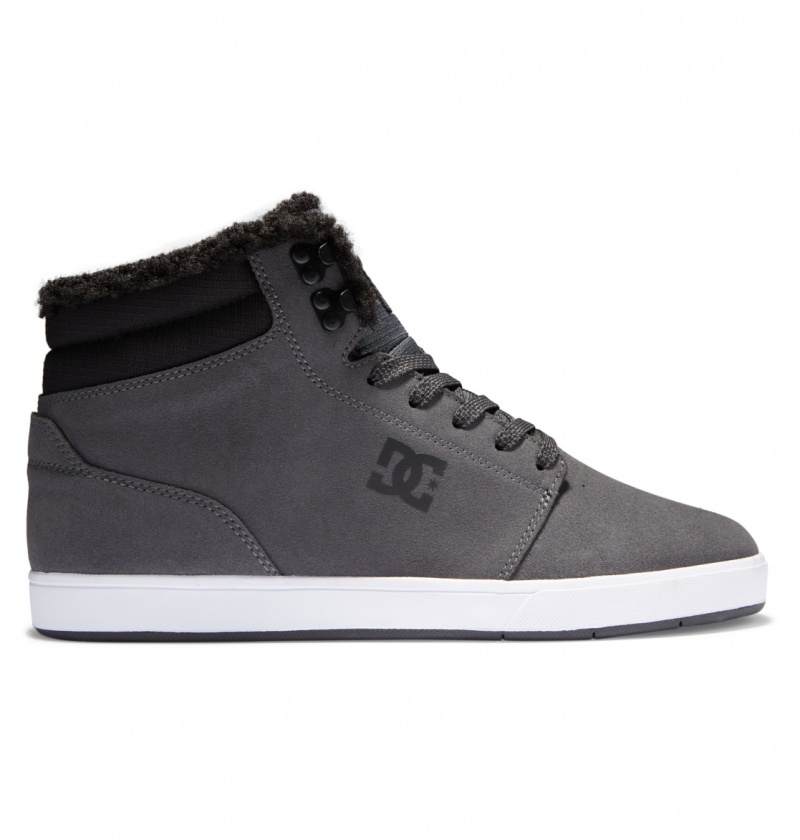 Charcoal DC Shoes Crisis 2 Hi Wnt - High Top Leather Winterized Shoes | 172DFLJRY