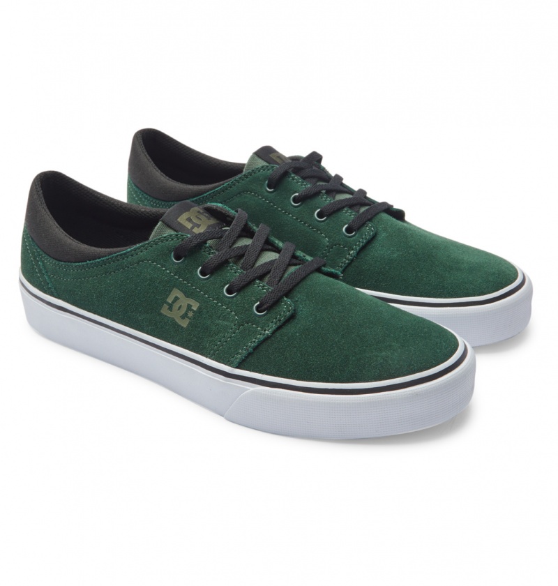 Dark Green DC Shoes Trase - Suede Shoes | 107ZWSHDY