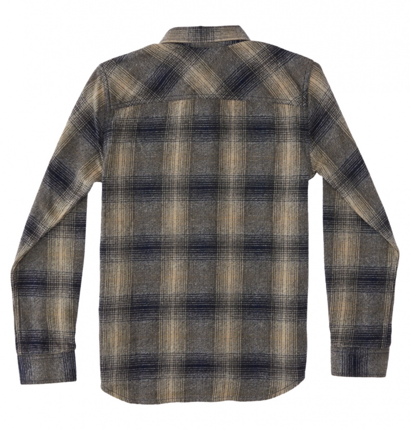 Dress Blue / Plaza Toupe Plaid DC Shoes Marshal Flannel - Long Sleeve Shirt 10-16 | 501KOTNAS