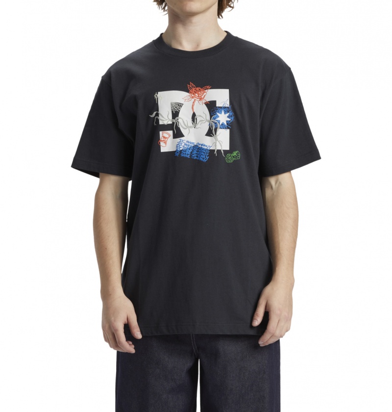 Ebony DC Shoes Scribble - T-Shirt | 491ADZJTI