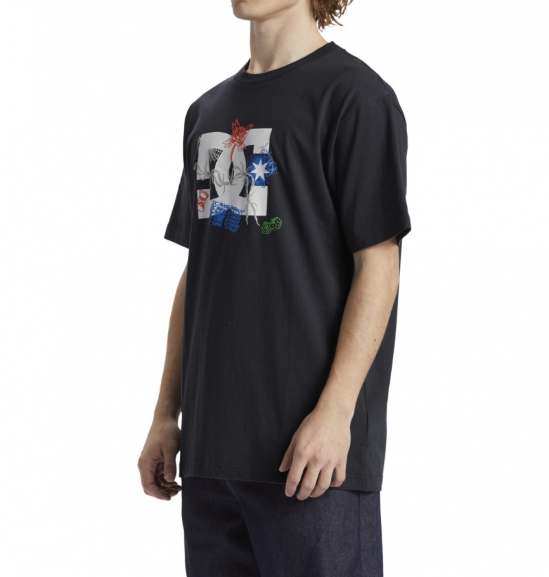 Ebony DC Shoes Scribble - T-Shirt | 491ADZJTI