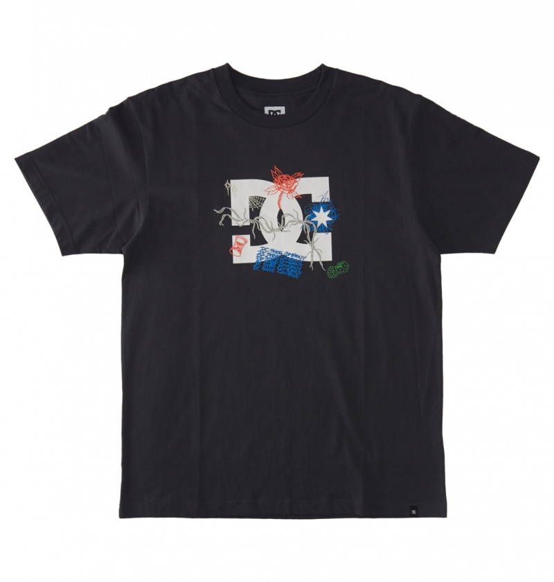 Ebony DC Shoes Scribble - T-Shirt | 491ADZJTI