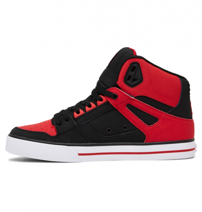 Fiery Red / White / Black DC Shoes Pure High-Top - Leather High-Top Shoes | 184RBOINF