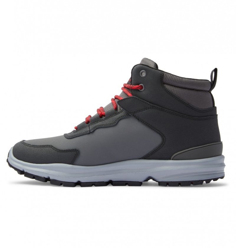 Grey / Black / Red DC Shoes Mutiny - Leather Boots | 145AGQLEK