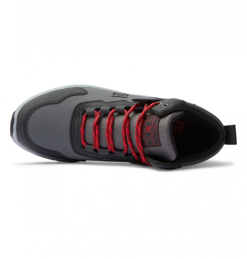 Grey / Black / Red DC Shoes Mutiny - Leather Boots | 145AGQLEK