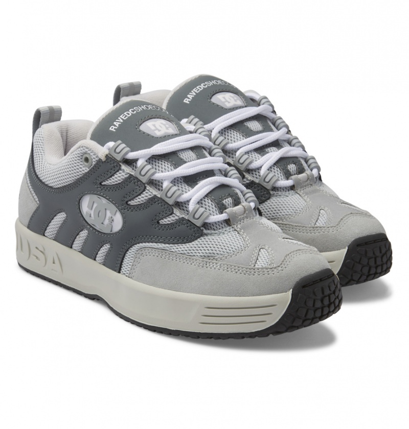 Grey / Grey / Grey DC Shoes Lukoda x Rave - Leather Shoes | 769OIUVXK