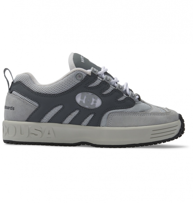 Grey / Grey / Grey DC Shoes Lukoda x Rave - Leather Shoes | 769OIUVXK