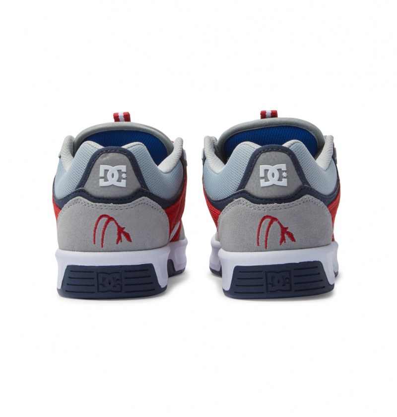 Grey / Red DC Shoes Kalynx Zero S - Leather Skate Shoes | 975SNPYWE