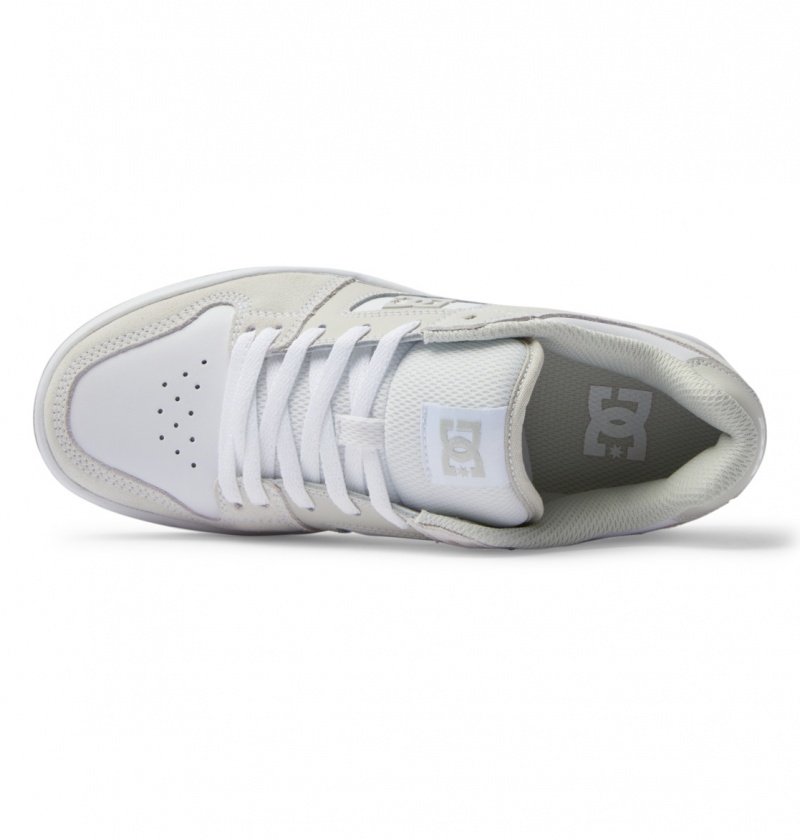 Grey / White DC Shoes Manteca - Leather Shoes | 957FNZIXC