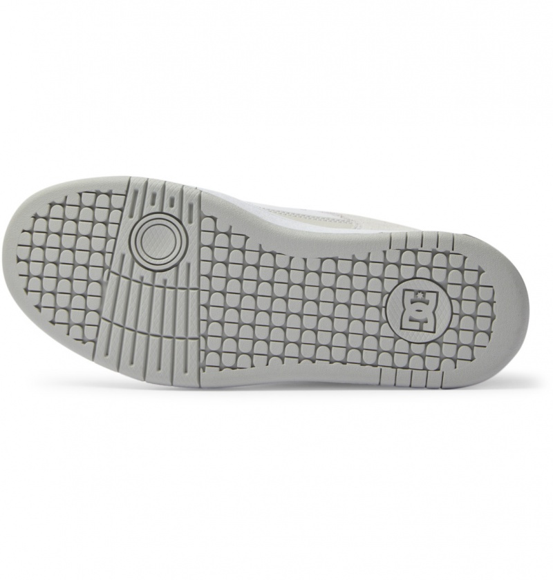 Grey / White DC Shoes Manteca - Leather Shoes | 957FNZIXC