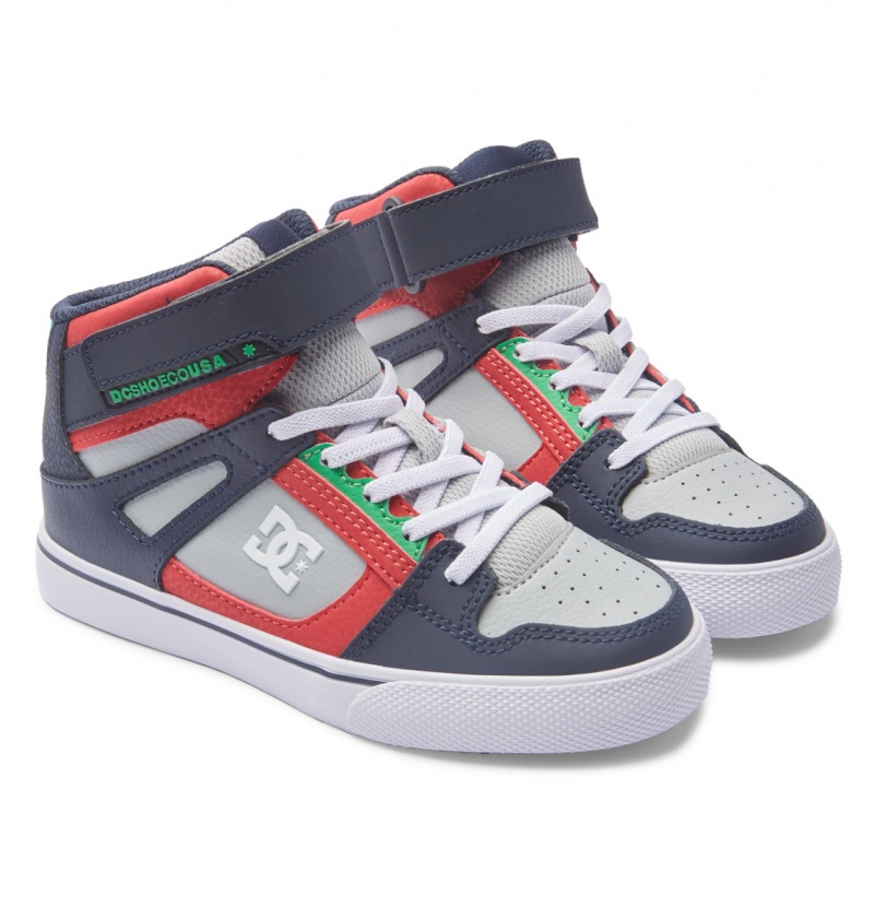 Heather Grey / Navy DC Shoes Pure High-Top EV - High-Top Leather Shoes | 476UWJLDX