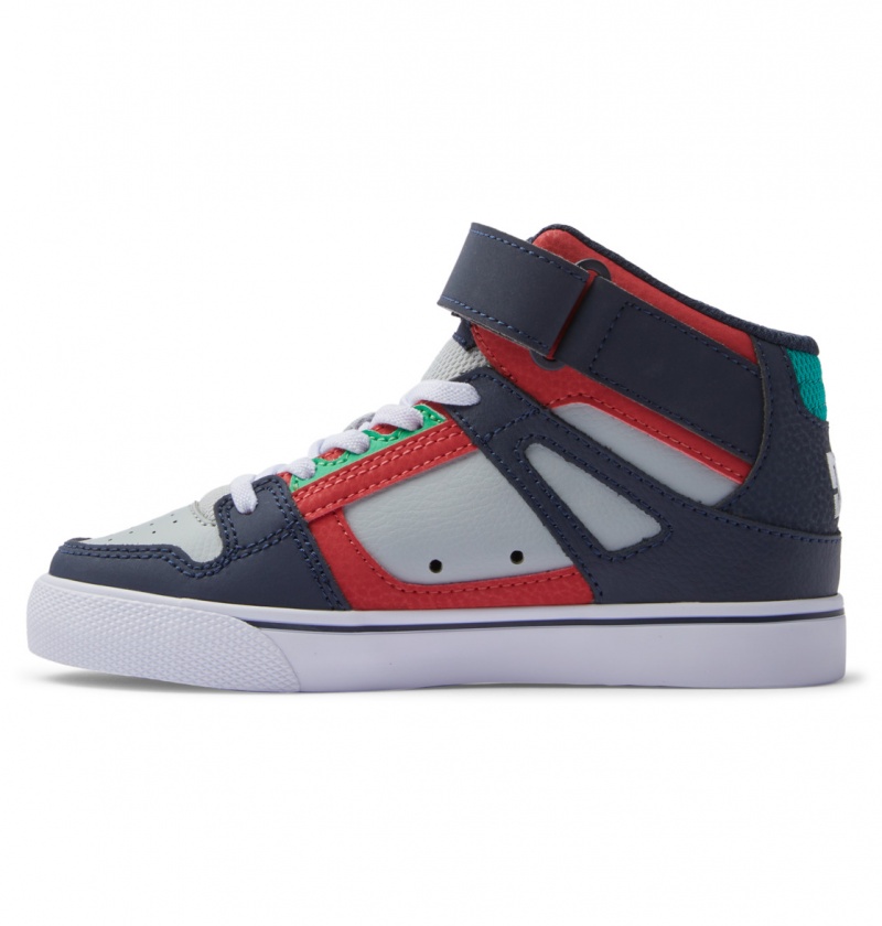 Heather Grey / Navy DC Shoes Pure High-Top EV - High-Top Leather Shoes | 476UWJLDX