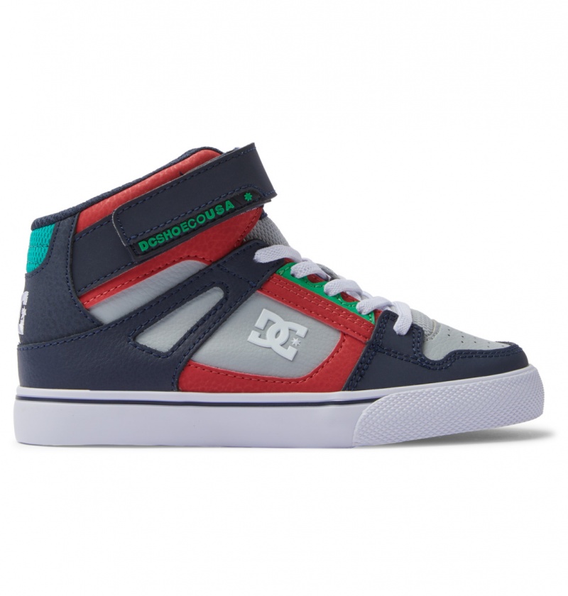 Heather Grey / Navy DC Shoes Pure High-Top EV - High-Top Leather Shoes | 476UWJLDX