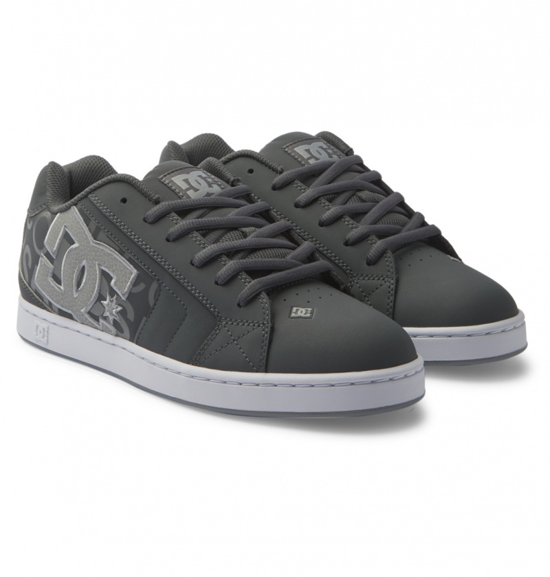 Heather Grey / White DC Shoes Net - Leather Shoes | 658KHEMLG