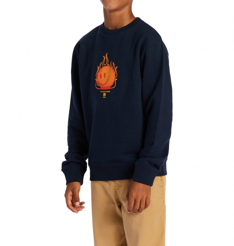 Navy Blazer DC Shoes Its All Good - Sweatshirt 10-16 | 730CIVHBQ