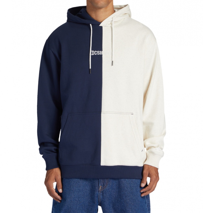 Navy Blazer / Oat Heather DC Shoes Baseline Ph - Hoodie | 870QMGAYN