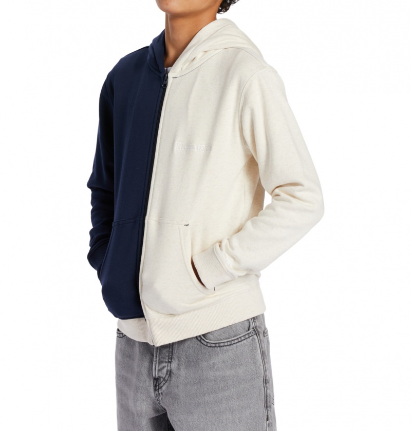 Navy Blazer / Oat Heather DC Shoes Baseline - Zip-Up Hoodie 10-16 | 983CFONRI