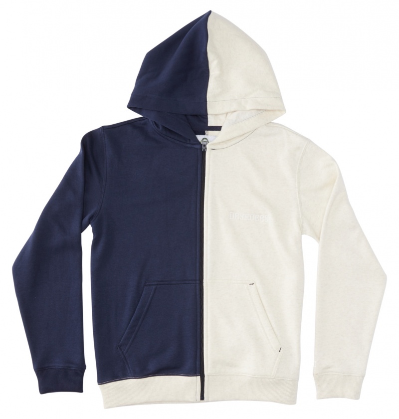 Navy Blazer / Oat Heather DC Shoes Baseline - Zip-Up Hoodie 10-16 | 983CFONRI